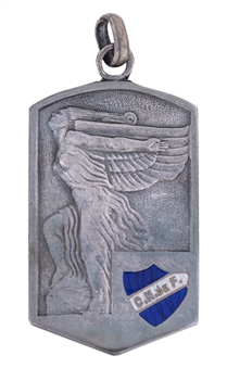 1930 Club Nacional de Futbol Silver Medal Pendant with Enamel Sheild - Jose Nasazzi